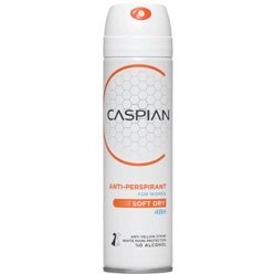 اسپری ضد تعریق زنانه کاسپین مدل Soft Dry حجم ۱۵۰ میلی لیتر با ماندگاری ۴۸ ساعت