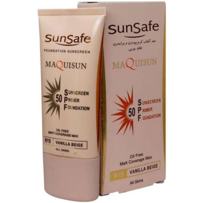 ضد آفتاب کرم پودری و پرایمری SPF50 40 میلی لیتر | بژ عاجی سان سیف