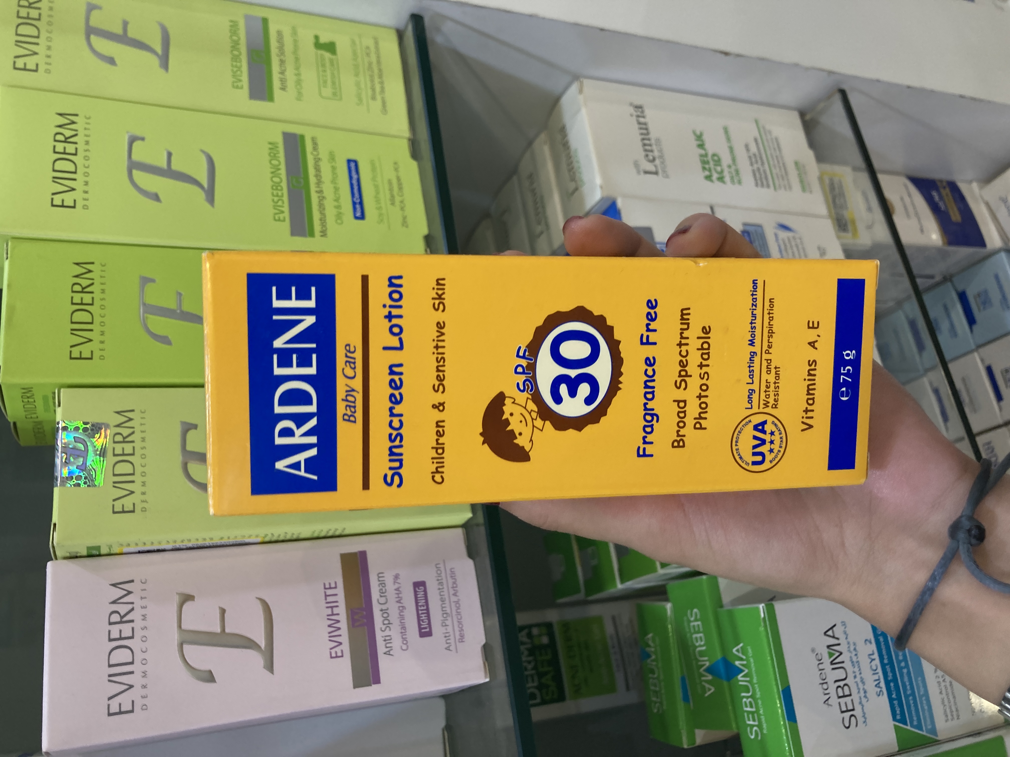 لوسیون ضد آفتاب برای بچه ها و پوستهای حساس هیدرودرم با SPF30  حجم ۷۵میلی لیتر